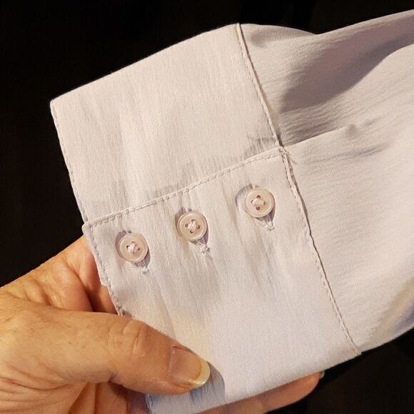 DCC Missy Purple Easy Care Stretch Quarter Sleeve Button Down - Picture 3 of 7